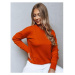 Oranžový dámsky sveter s vreckami