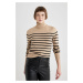 DEFACTO Regular Fit Striped Turtleneck Knitwear Sweater