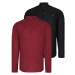 DOUBLE SET G783 DEWBERRY JUDGE COLLAR SHIRT-BLACK-BURGUNDY