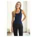 23249 Dewberry Ribbed Basic Women Undershirt-NAVY BLUE