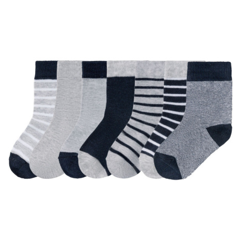 lupilu® Chlapčenské ponožky, 7 párov (pruhy/sivá/biela/námornícka modrá)