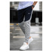 Madmext Gray Color Block Men's Tracksuit Bottoms