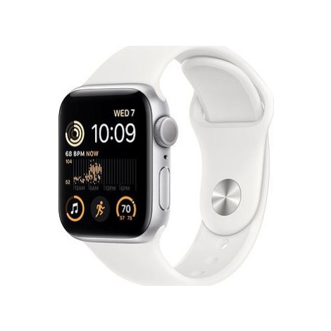 Apple Watch SE (2022) 40 mm Strieborný hliník s bielym športovým remienkom