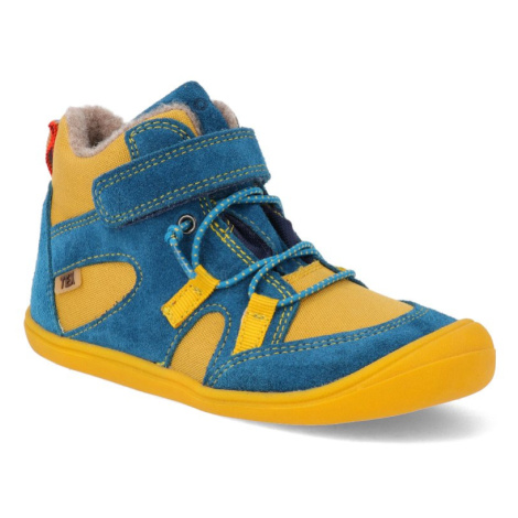 Barefoot zimné detské členkové topánky Koel - Beau Wool Yellow žltá