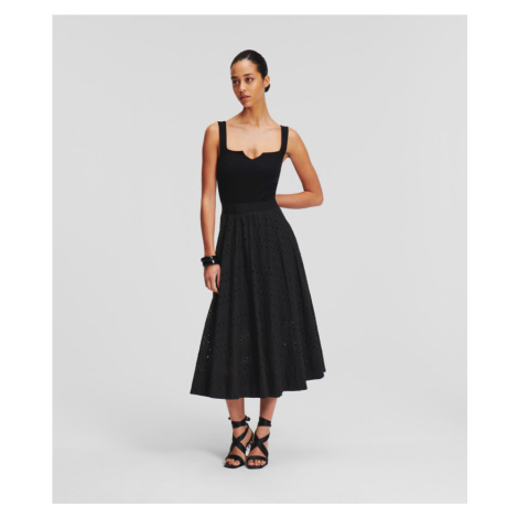 Sukňa Karl Lagerfeld Embroidery Skirt Čierna