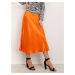 Oranžová áčková midi sukňa