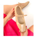 Soho Beige Patent Leather Women's Flats 19040