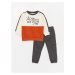 LC Waikiki Crew Neck Printed Baby Boy Sweatshirt and Trousers 2-Set