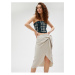 Koton Midi Skirt Viscose with Tie Side Detail