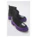 LuviShoes Bendiş Black Purple Scuba Women's Boots