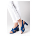 Mio Gusto Mia Women's Sax-Blue Heeled Sandals