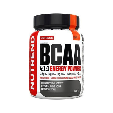 Nutrend BCAA Energy Mega Strong Powder, 500 g, pomaranč