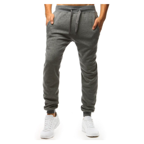 Pánske teplákové nohavice tmavo sivé Dstreet UX2872 Farba: Šedá - tmavo