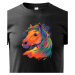 Dětské tričko pro milovníky koní - barevný kůň - kvalitní tisk a rychlé dodání