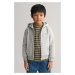 MIKINA GANT SHIELD ZIP HOODIE LIGHT GREY MELANGE