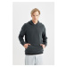 DEFACTO Comfort Regular Fit Casual Pattern Hooded Basic Sweatshirt