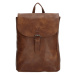 Beagles Hnedý elegantný kožený batoh „Midnight“ 12L