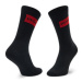 Hugo Súprava 2 párov vysokých ponožiek unisex Rib Label 50468432 Čierna