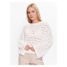 Gina Tricot Sveter Knitted openwork sweater 19466 Biela Regular Fit