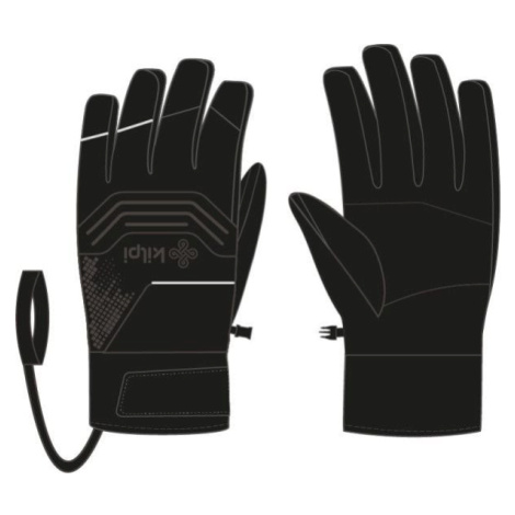 Čierne unisex lyžiarske rukavice Kilpi SKIMI