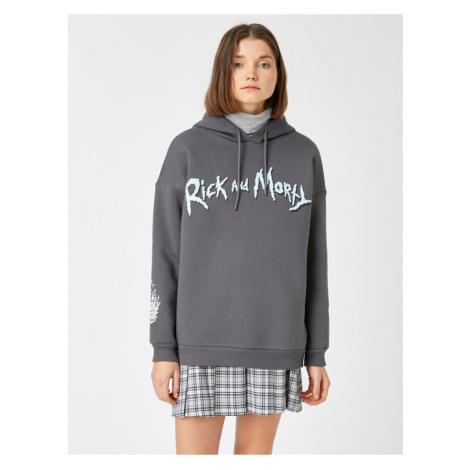 Koton Rick And Morty Licensed Hoodie Printed Sweatshirt