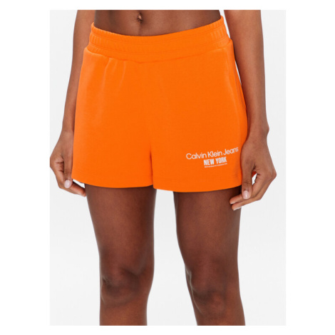 Calvin Klein Jeans Športové kraťasy J20J221054 Oranžová Regular Fit