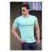 Madmext Crew Neck Men's Turquoise T-Shirt 4552