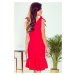 Červené šaty s volánom ELVIRA 306-1