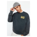 Trendyol Anthracite Oversize Wash Effect Back Printed Sweatshirt