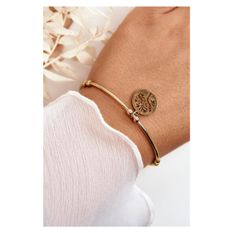 Women's steel string-on bracelet, gold