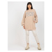 Beige sweatshirt with print and round neckline