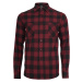 Plaid flannel shirt blk/burgundy