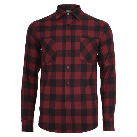 Plaid flannel shirt blk/burgundy Urban Classics