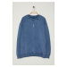 Trendyol Indigo Oversize/Wide Cut 100% Cotton Faded Effect Mystical Themed Sweatshirt