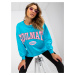 Blue-pink wide hoodie with long sleeves