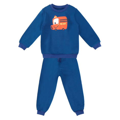 Denokids Firefighter Baby Boy Navy Blue Tracksuit Set