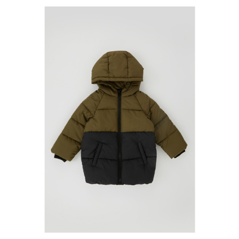 DEFACTO Baby Boy Water Repellent Fleece Lined Hooded Puffer Jacket