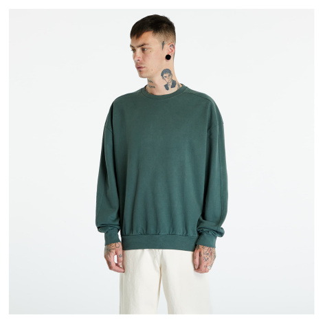 Mikina Urban Classics Heavy Terry Garment Dye Crew Bottle Green