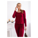 Viscose waist-length jumpsuit burgundy