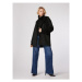 Simple Prechodný kabát PLD510-03 Čierna Relaxed Fit