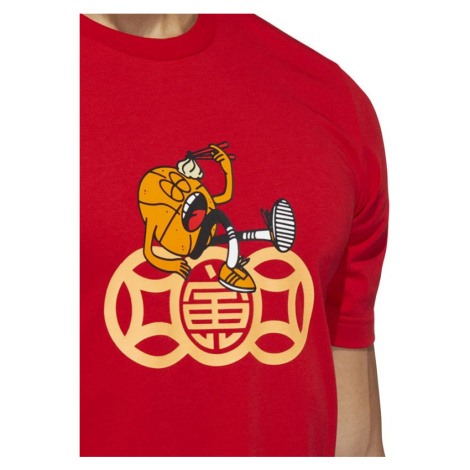 Pánske tričko Posting Up HC6895 - Adidas červená s potiskem