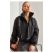 Bianco Lucci Women's Zippered Bomber Coat