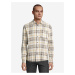 Krémová pánska kockovaná košeľa Tom Tailor Denim Organic Check Shirt