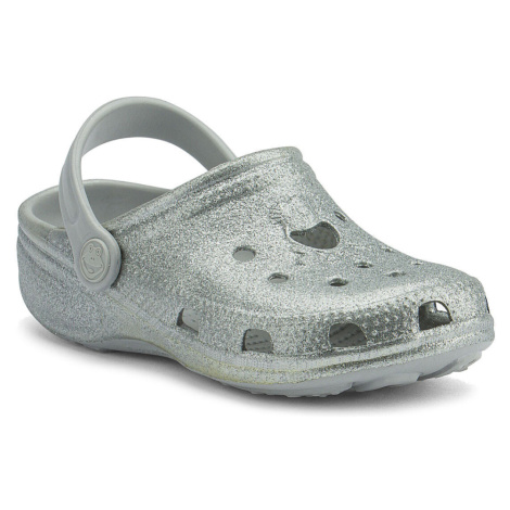 Coqui Big Frog Printed Detské sandály 8114 Khaki grey glitter