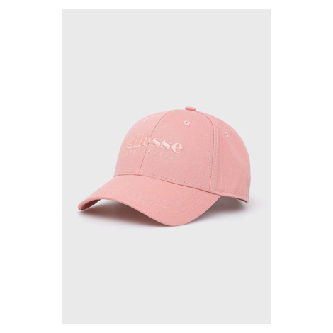 Bavlnená čiapka Ellesse SAMA2245-PINK, ružová farba, s nášivkou