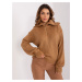 Camel knitted turtleneck sweater