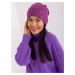 Purple winter hat with cashmere