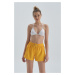 Dagi Yellow Elastic Waist Micro Marine Shorts