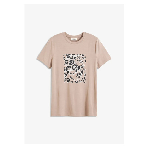 Tričko s leoparďou potlačou bonprix