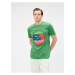 Koton Slogan Printed T-Shirt with a Summer Theme, Crew Neck Short Sleeves, Slim Fit.
